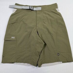 Helly Hansen Shorts Mens Medium (30) Green Hiking Outdoor Nylon Belted Stretch